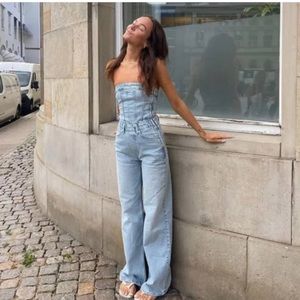 Zara strapless overalls